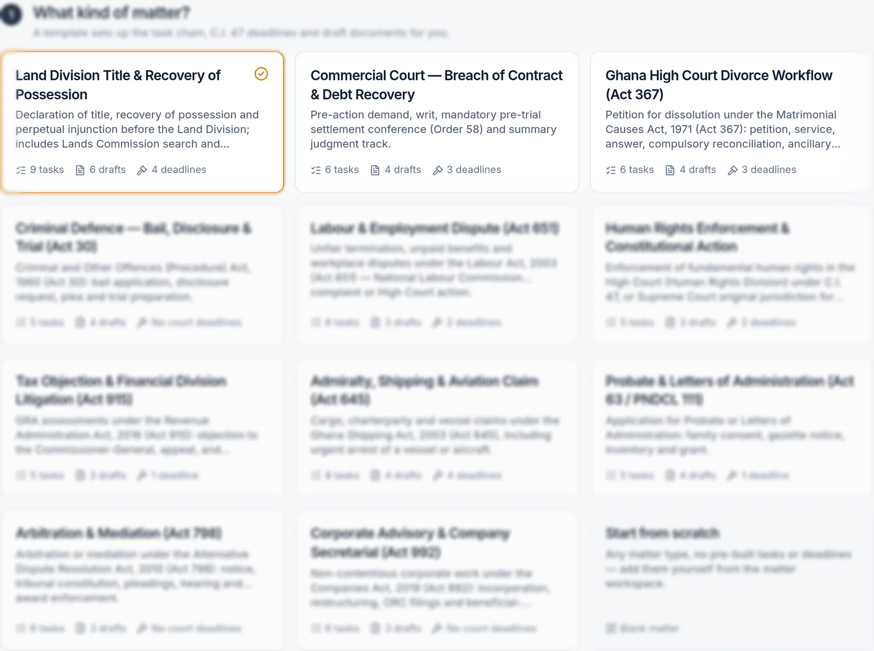 Preview of Ghanaian case templates